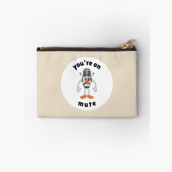 Item preview, You're On Mute Retro Microphone Mascot designed and sold by SlapHappyStudio.