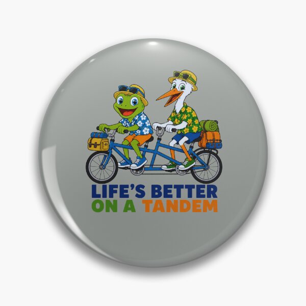 Item preview, Life's Better on a Tandem – Frog & Stork Funny Bicycle T-Shirt designed and sold by Aimetoi.