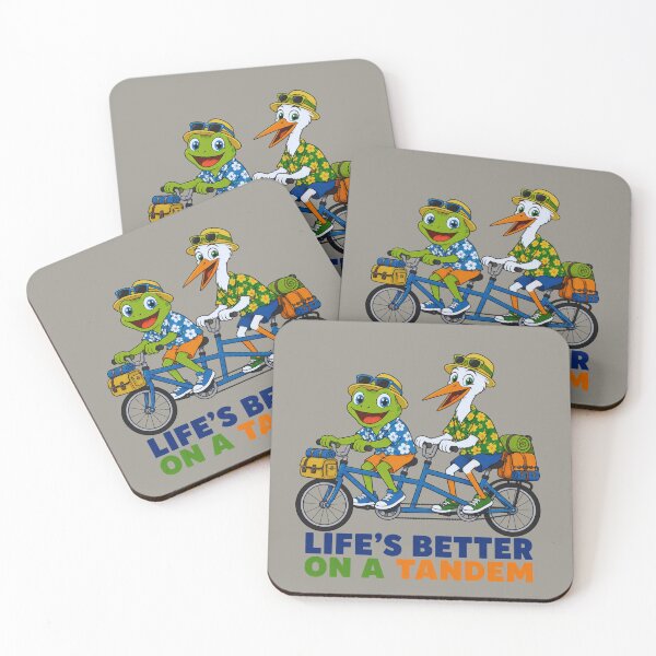 Item preview, Life's Better on a Tandem – Frog & Stork Funny Bicycle T-Shirt designed and sold by Aimetoi.
