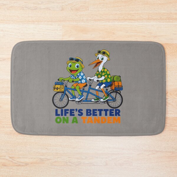 Item preview, Life's Better on a Tandem – Frog & Stork Funny Bicycle T-Shirt designed and sold by Aimetoi.