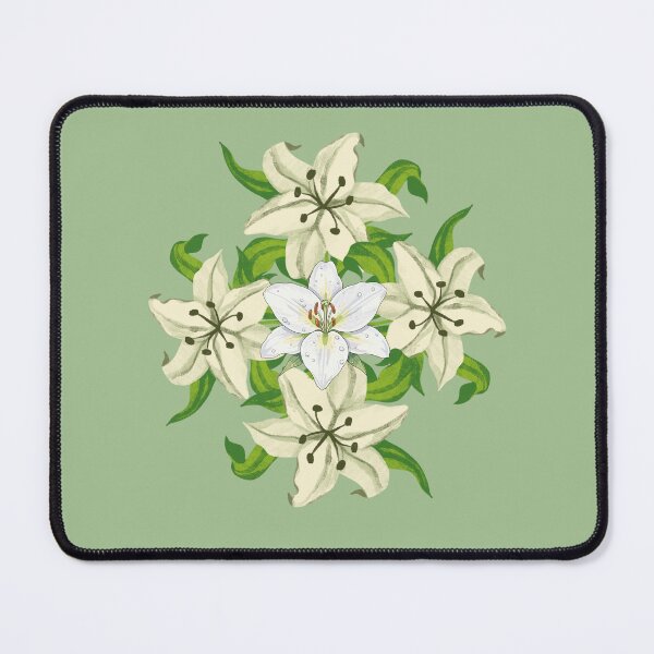 Item preview, Elegant White Lily Botanical Floral Garden Pattern designed and sold by Jyoti Digital Artist.