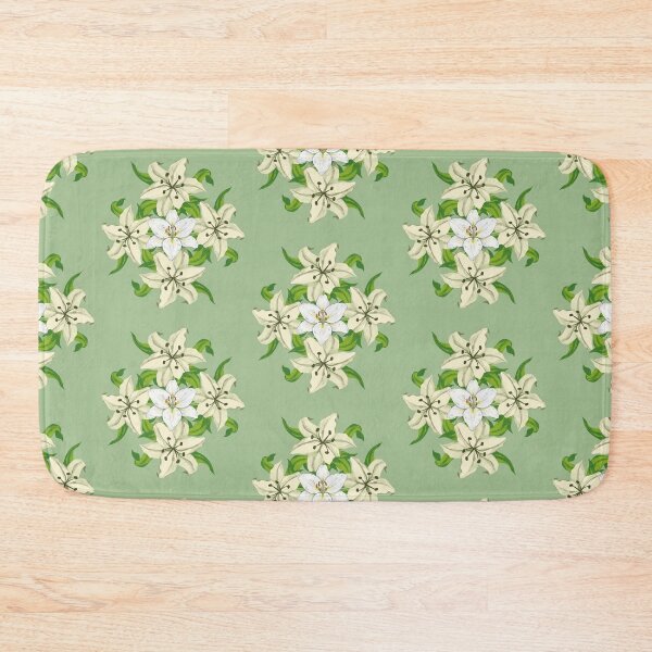 Item preview, Elegant White Lily Botanical Floral Garden Pattern designed and sold by ​Jyoti Digital Artist.