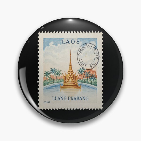 Item preview, Luang Prabang Laos Golden Temple Mekong Stamp Sticker designed and sold by stickercuffs.