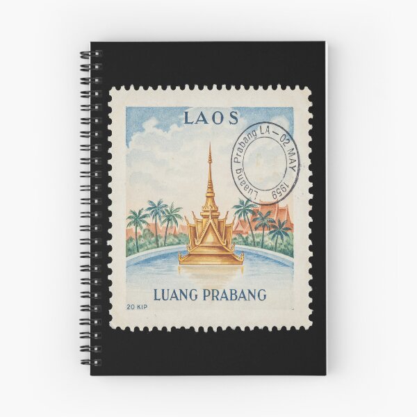 Item preview, Luang Prabang Laos Golden Temple Mekong Stamp Sticker designed and sold by stickercuffs.