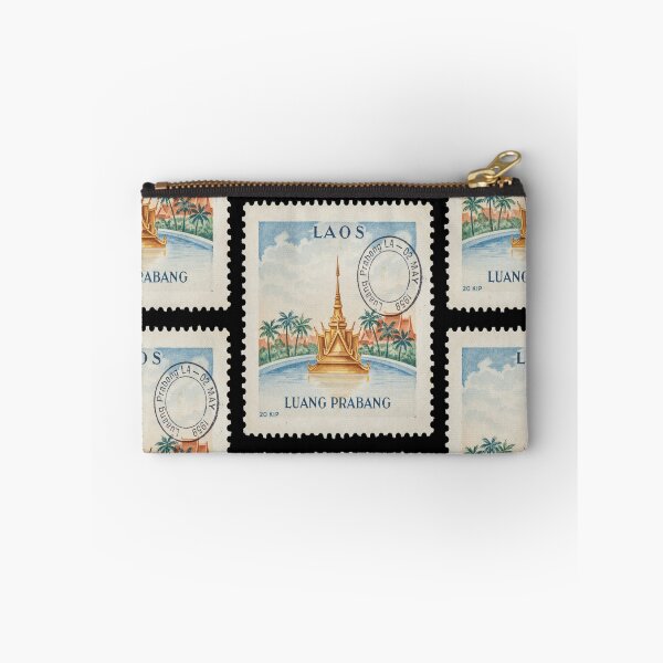 Item preview, Luang Prabang Laos Golden Temple Mekong Stamp Sticker designed and sold by stickercuffs.
