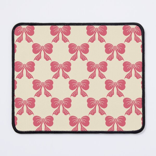 Item preview, Medium Vintage Rose Pink Bows on Cream Trellis designed and sold by DColourMuse.