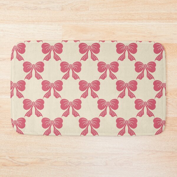 Item preview, Medium Vintage Rose Pink Bows on Cream Trellis designed and sold by DColourMuse.