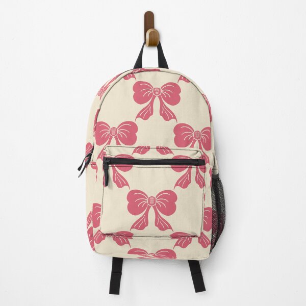 Item preview, Medium Vintage Rose Pink Bows on Cream Trellis designed and sold by DColourMuse.