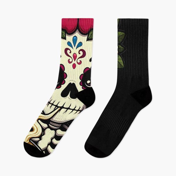 Item preview, Sugar Skull Skeleton Holding Latte Cup designed and sold by Linework Studio.
