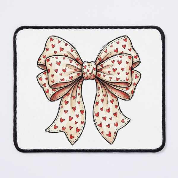 Item preview, Cute Coquette Red Heart Bow Aesthetic Preppy Romantic Soft Girl Vintage Ribbon Illustration designed and sold by raedattia.