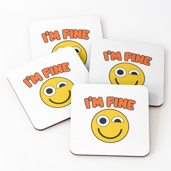 Item preview, I'm Fine Winking Emoji Sarcastic Mental Health Design designed and sold by w1ckerman.