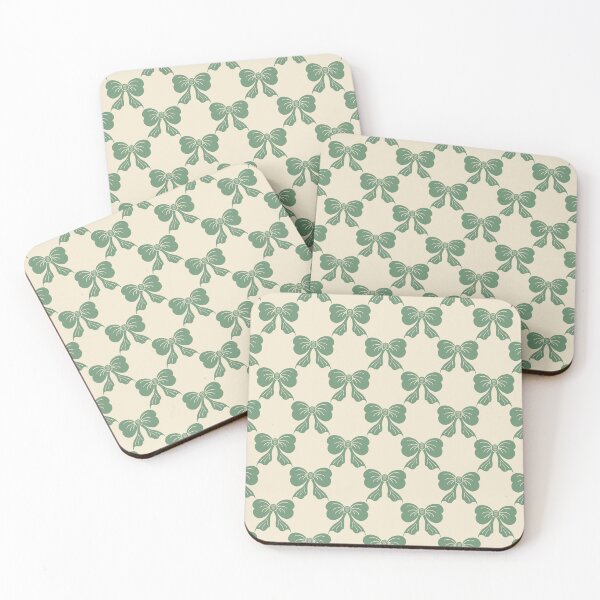 Item preview, Medium Vintage Sage Green Bows on Cream Trellis designed and sold by DColourMuse.