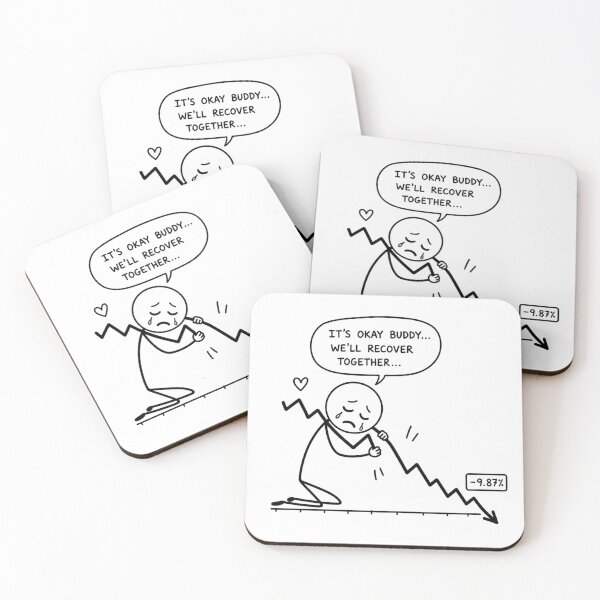 Item preview, We Will Recover Together Stick Figure Crying Over Bear Market Chart - Funny Stock Trader Meme designed and sold by Ink Matrix.