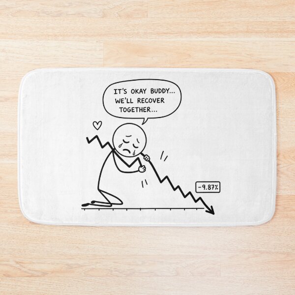 Item preview, We Will Recover Together Stick Figure Crying Over Bear Market Chart - Funny Stock Trader Meme designed and sold by Ink Matrix.