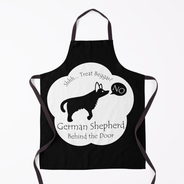 Item preview, Funny German Shepherd Treat Beggar Behind the Door White Base designed and sold by Na7nasColorShop.