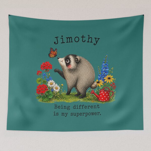 Item preview, Jimothy Opossum Being Different is My Superpower Raccoon Meme designed and sold by TESTTES.