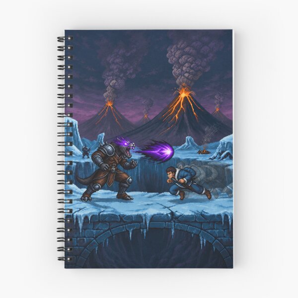Item preview, Werewolf vs Martial Artist | Snow Volcano | Faux Retro Fighting Game Screenshot | Pixel Art designed and sold by GRAIL-PIXXAILL.