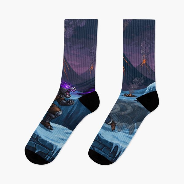 Item preview, Werewolf vs Martial Artist | Snow Volcano | Faux Retro Fighting Game Screenshot | Pixel Art designed and sold by GRAIL-PIXXAILL.