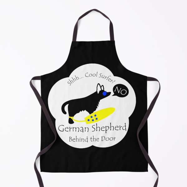 Item preview, Funny German Shepherd Cool Surfer Behind the Door White Base designed and sold by Na7nasColorShop.