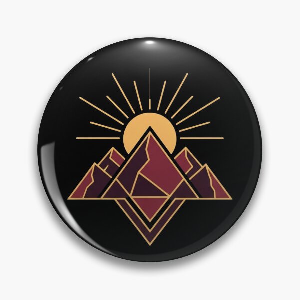 Item preview, Geometric Mountain Radiant Sun Emblem designed and sold by Dzblack.