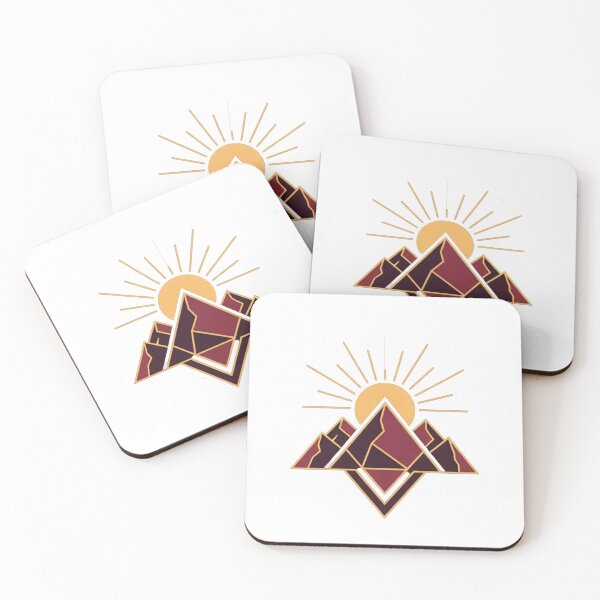 Item preview, Geometric Mountain Radiant Sun Emblem designed and sold by Dzblack.