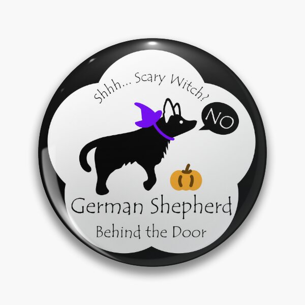 Item preview, Funny German Shepherd Scary Witch Behind the Door White Base designed and sold by Na7nasColorShop.