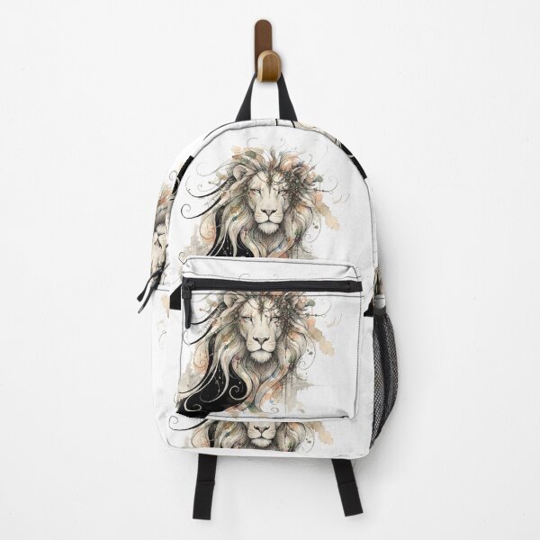 Item preview, Majestic Abstract Lion Head with Floral Watercolor Details designed and sold by Marcu Ioachim.