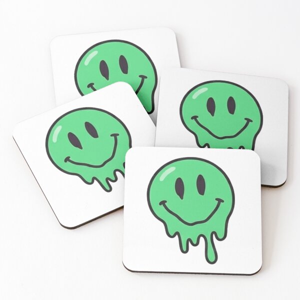 Item preview, Trippy Dripping Green Melting Smiley Face Aesthetic designed and sold by Rehnair.