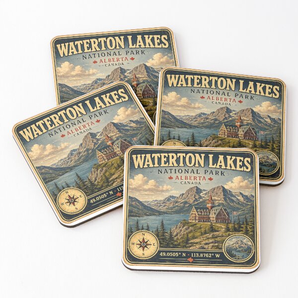 Item preview, Waterton Lakes National Park Alberta Vintage Travel Sticker designed and sold by naturalsurvival.
