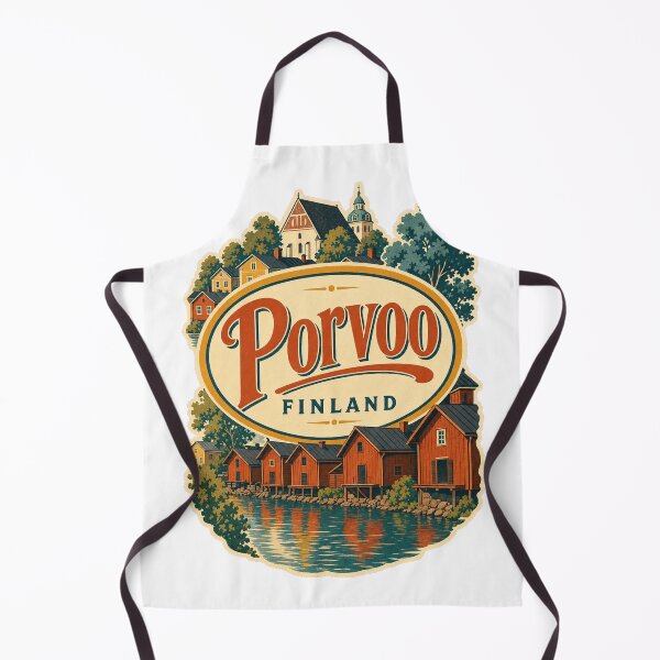 Item preview, Retro Porvoo Finland - Vintage Travel Label Art designed and sold by VisualArtsOasis.