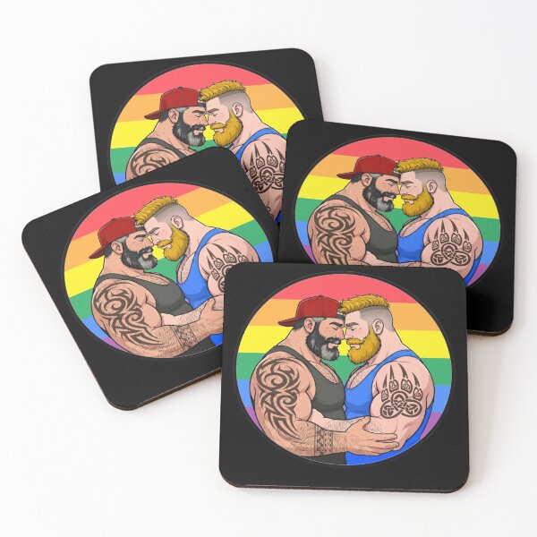 Item preview, Gay Bear Love | Tattooed Gay Bear Couple Illustration designed and sold by BrokenLabel.