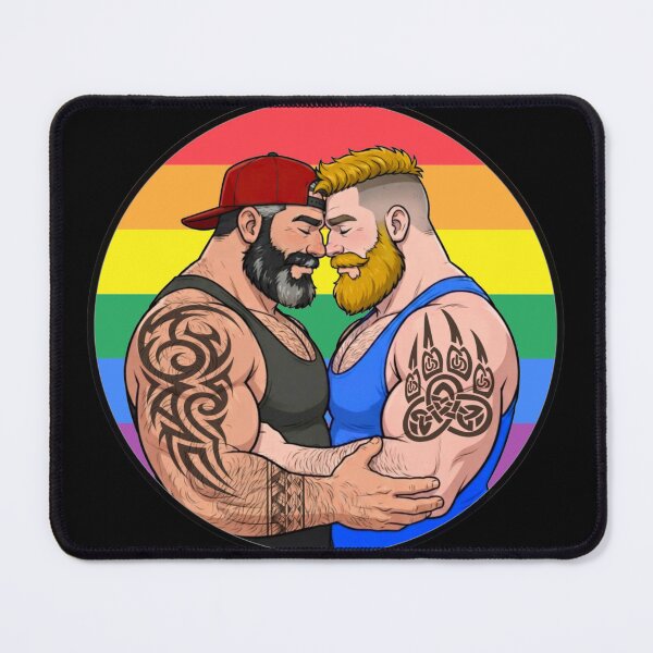 Item preview, Gay Bear Love | Tattooed Gay Bear Couple Illustration designed and sold by BrokenLabel.
