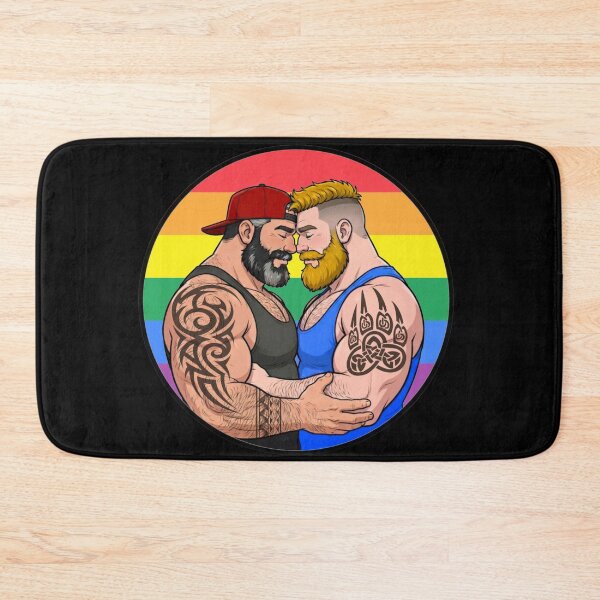 Item preview, Gay Bear Love | Tattooed Gay Bear Couple Illustration designed and sold by BrokenLabel.