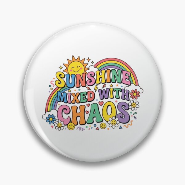 Item preview, Sunshine Mixed With Chaos T-Shirt | Colorful Positive Quote | Rainbow Smiley Retro Design designed and sold by Faisal  Shah.