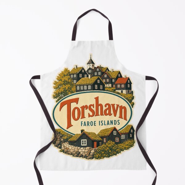 Item preview, Torshavn Souvenir Emblem - Vintage Faroe Islands Travel Illustration designed and sold by VisualArtsOasis.