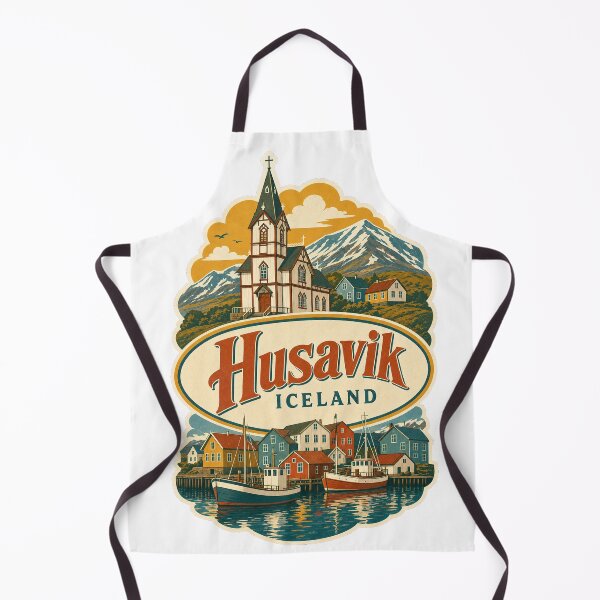 Item preview, Husavik Iceland Travel Souvenir - Retro Oval Label designed and sold by VisualArtsOasis.