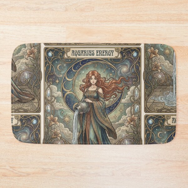 Item preview, Aquarius T-Shirt Water Bearer Zodiac Shirt — Astrology Tee Art Nouveau Vintage Horoscope Gift designed and sold by RSDigitalPrintDesign.