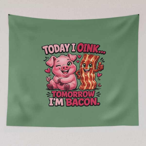 Item preview, Today I Oink... Tomorrow I'm Bacon | Funny Pig & Bacon Cartoon T-Shirt designed and sold by Aimetoi.