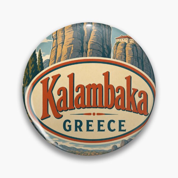 Item preview, Vintage Kalambaka Travel Label - Retro Greece Souvenir Art designed and sold by VisualArtsOasis.