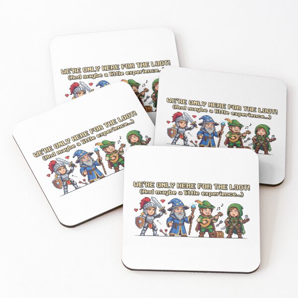Item preview, We're Only Here For The Loot - Funny RPG Pixel Art Gamer Gift designed and sold by TontikDesign.