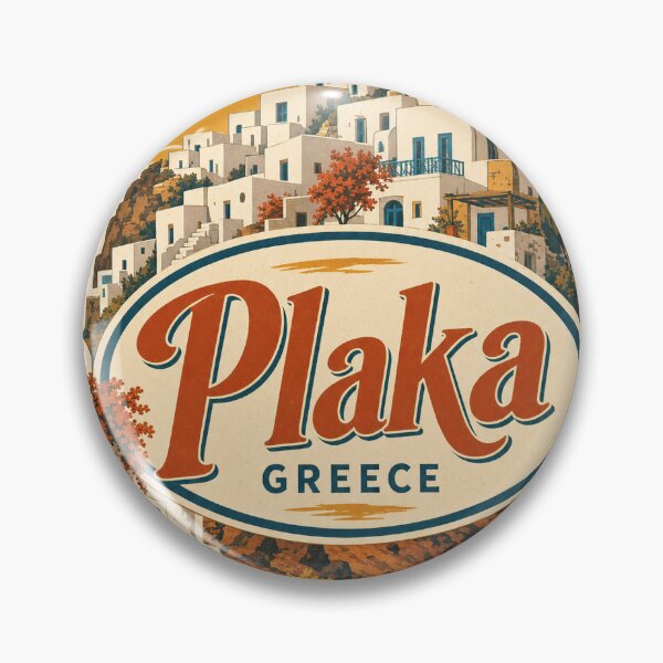 Item preview, Plaka Retro Travel Emblem - Greece Vintage Souvenir designed and sold by VisualArtsOasis.
