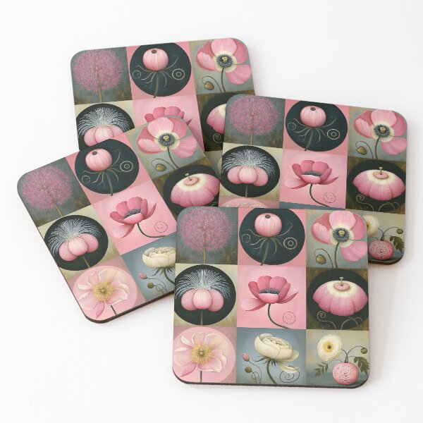 Item preview, Poppy Botanica - Pink Floral Grid Art Collage designed and sold by Creative Nook.