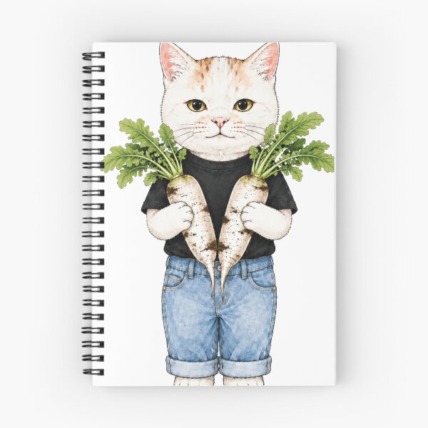 Item preview, Farmer Cat with Daikon Radish and Jeans designed and sold by Komatoya.