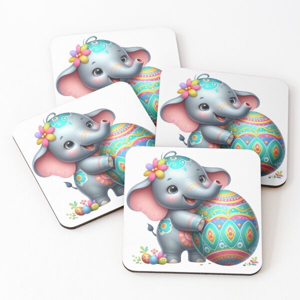 Item preview, Cute Elephant with Festive Egg designed and sold by Munsonlookfor.