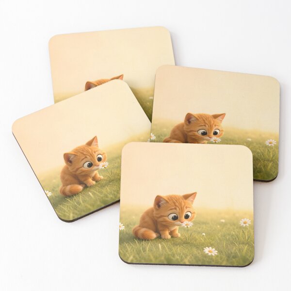 Item preview, Tiny Wonder – Curious Orange Kitten with Daisy designed and sold by bauschberts.