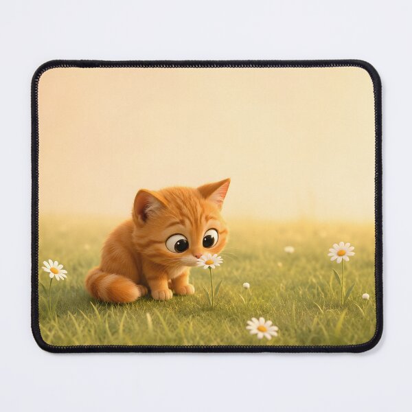 Item preview, Tiny Wonder – Curious Orange Kitten with Daisy designed and sold by bauschberts.