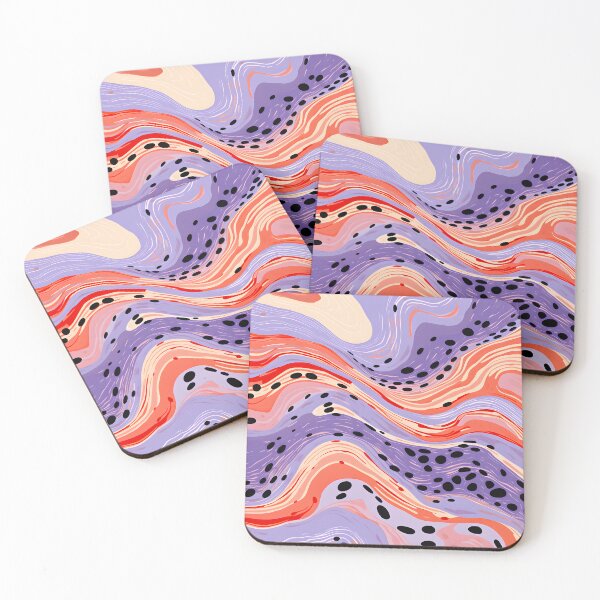 Item preview, Lavender Crimson Flow Abstract Pattern with Organic Waves designed and sold by GrinGalore.