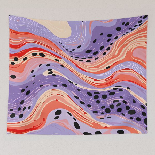 Item preview, Lavender Crimson Flow Abstract Pattern with Organic Waves designed and sold by GrinGalore.