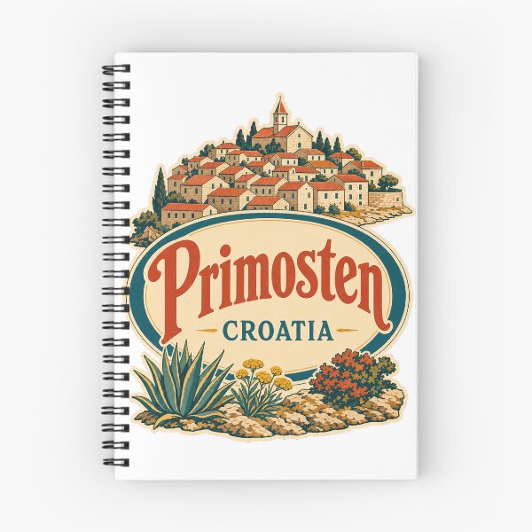 Item preview, Primosten Souvenir Emblem - Vintage Croatia Travel Illustration designed and sold by VisualArtsOasis.