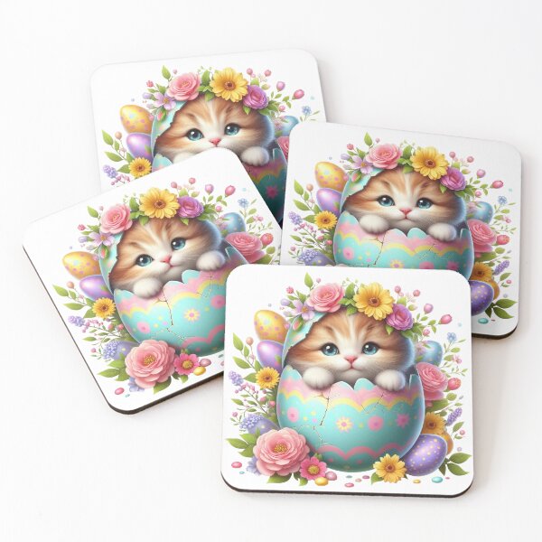 Item preview, Kitten in Floral Easter Egg designed and sold by Munsonlookfor.